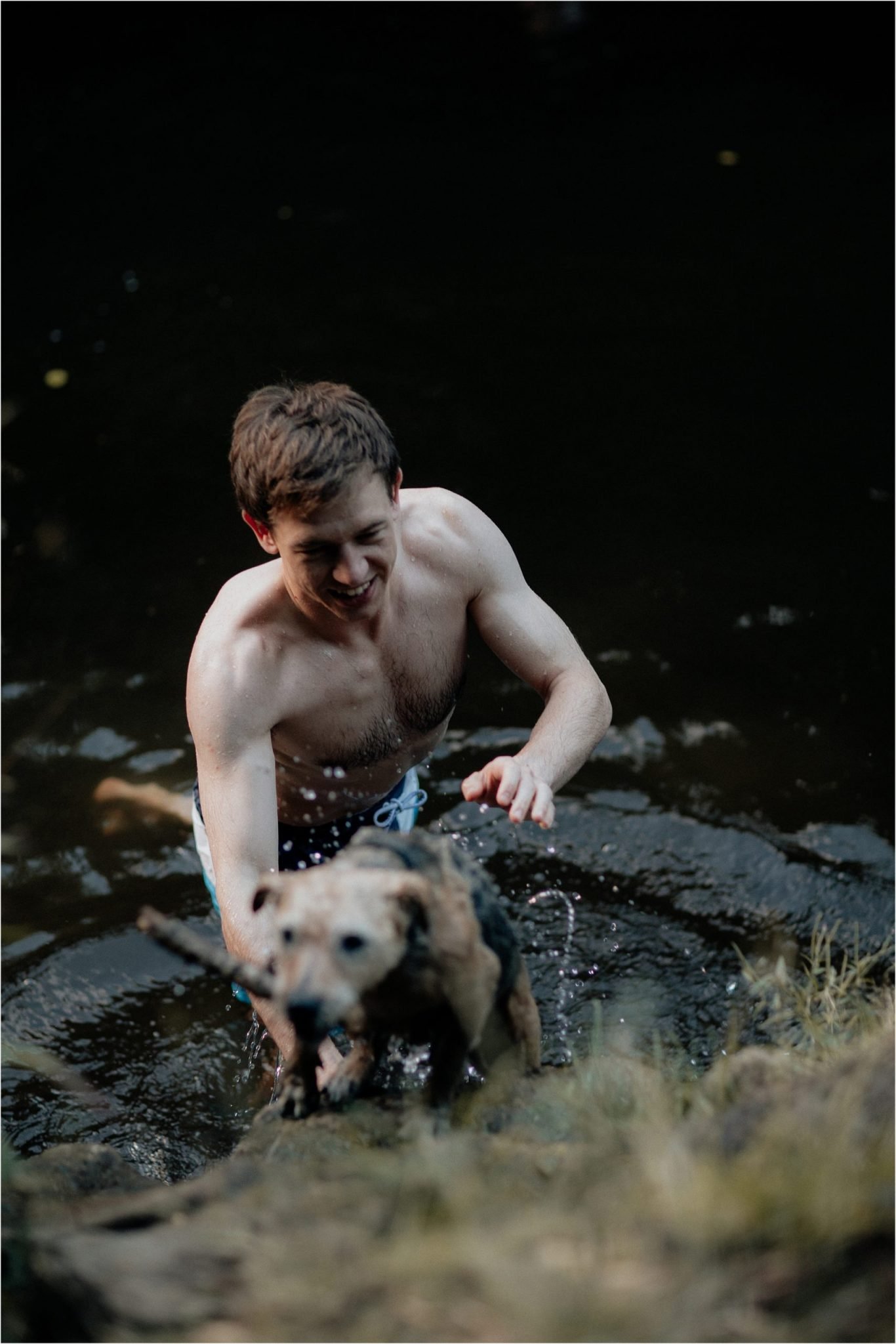 Wild swims,devon engagement shoot,engagement photos,engagement shoot,river swims,river teign,rockrose photography,woodland,