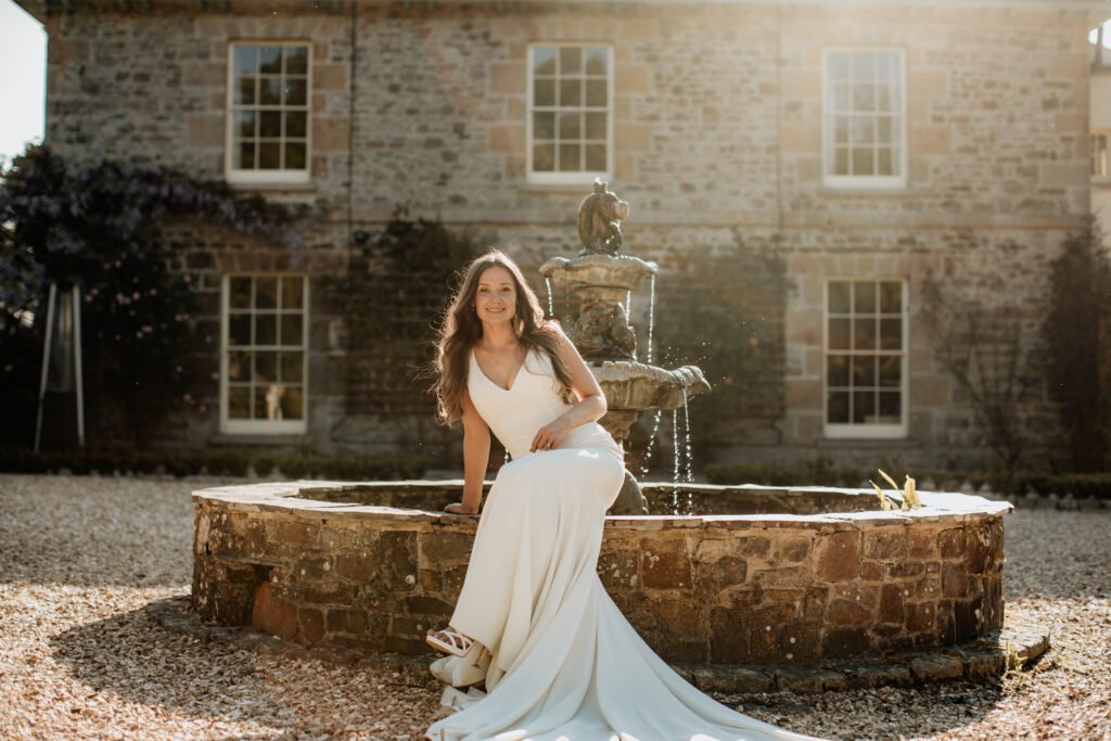 bride by the fountain